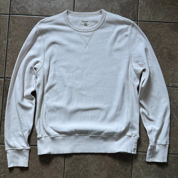 Todd Snyder Sweatshirt Mens Crewneck Pullover White Cotton Long Sleeve Size L - Picture 1 of 10